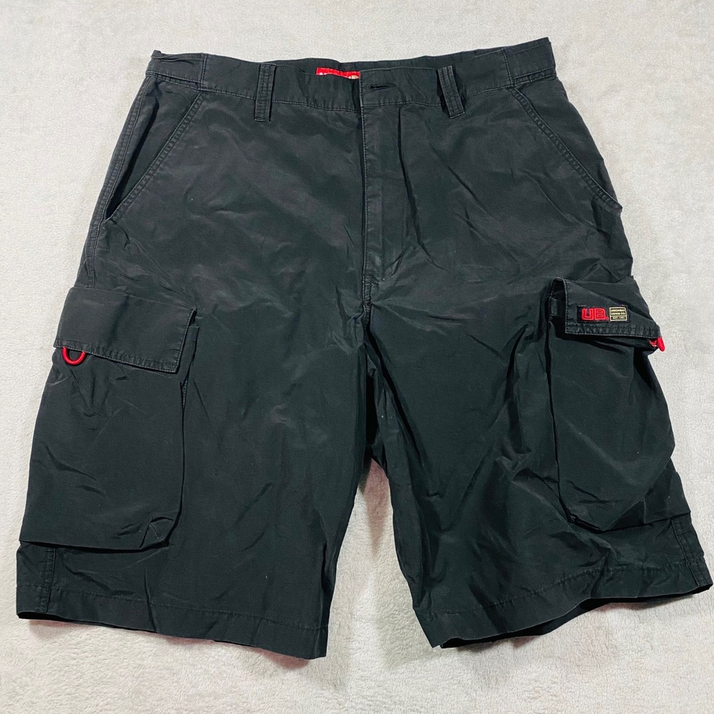Unionbay Cargo Shorts Mens 36 Black Cotton Nylon Blend Utility Gorpcore Techwear